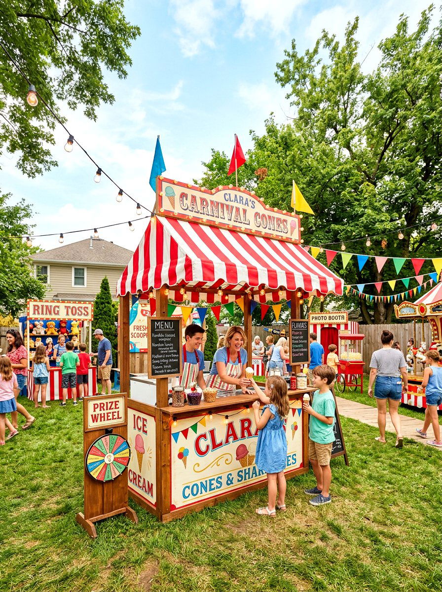 Carnival Ice Cream Stand - 25 Spring Ice Cream Social Decor Ideas