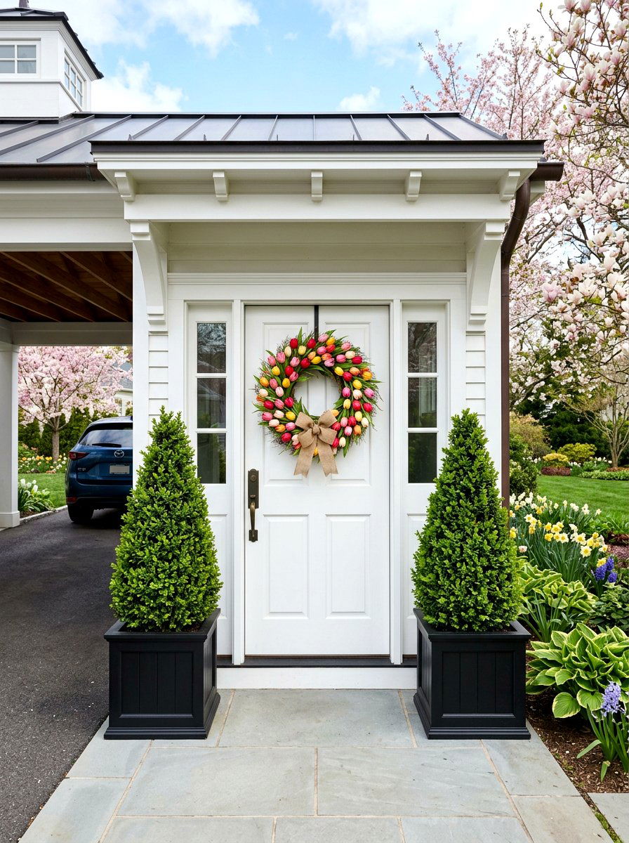 Carport Entrance Wreath - 25 Spring Carport Decor Ideas