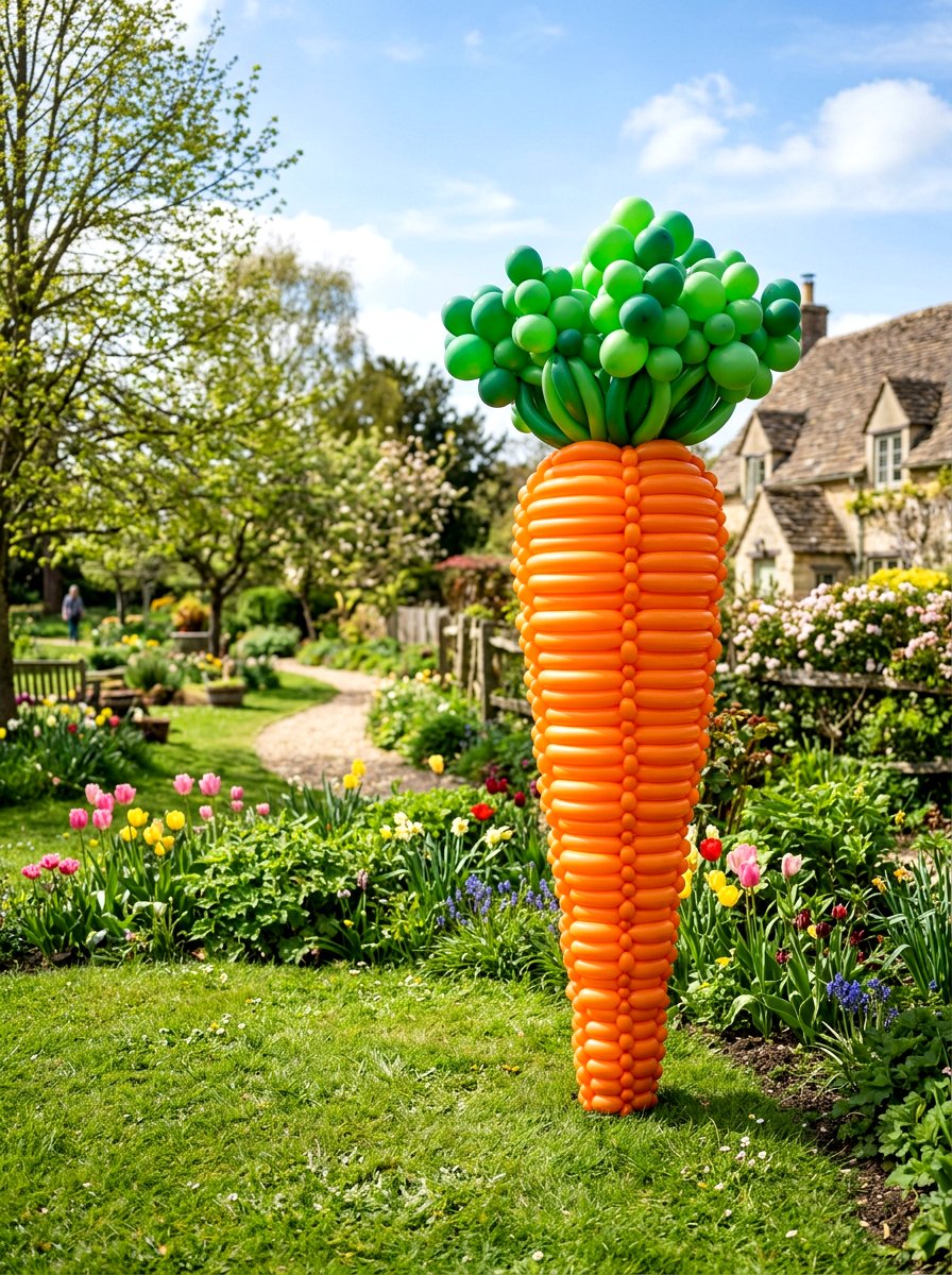 Carrot Balloon Pillar - 25 Spring Balloon Decor Ideas