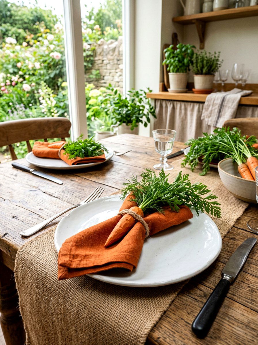 Carrot Napkin Ring - 25 Spring Kids Table Decor Ideas