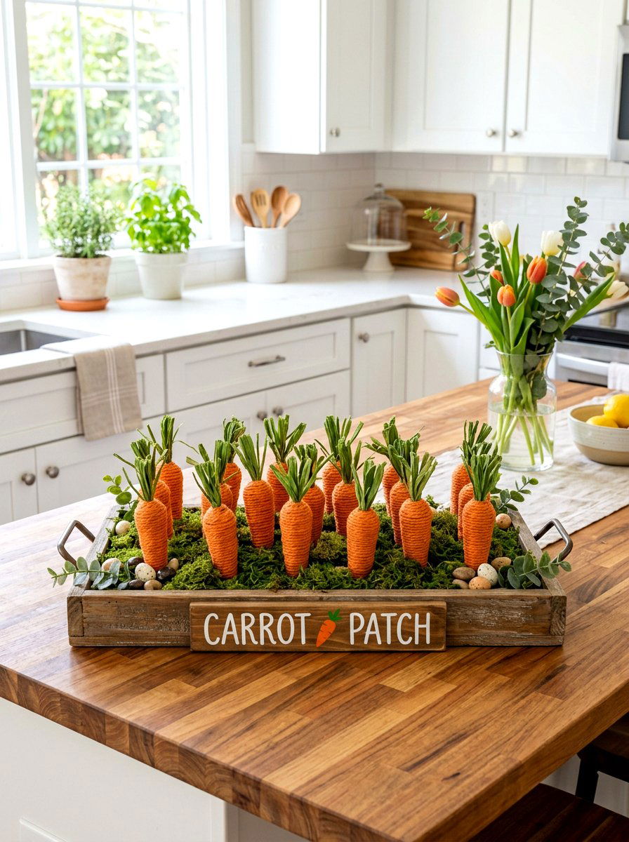 Carrot Patch Tray - 25 Spring Tiered Tray Ideas for Kitchen
