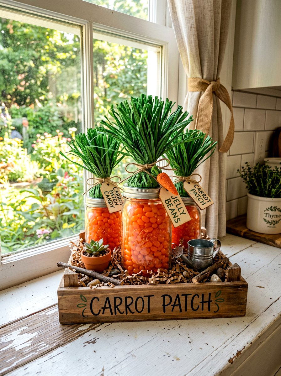Carrot candy jars - 25 Spring Candy Jar Ideas