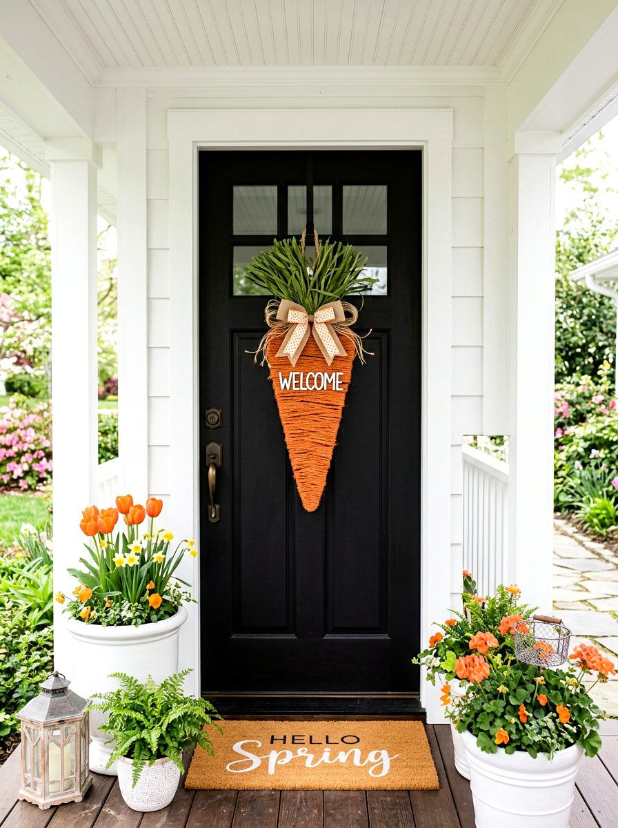 Carrot door hanger - 25 Spring Door Hanger Ideas