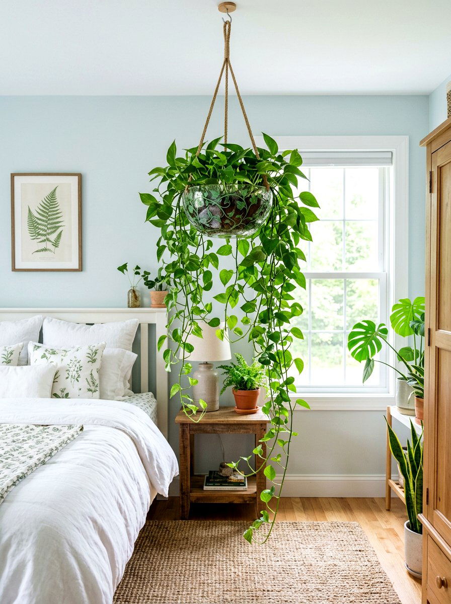 Cascading Vine Hanging Bowl - 25 Spring Hanging Terrarium Ideas