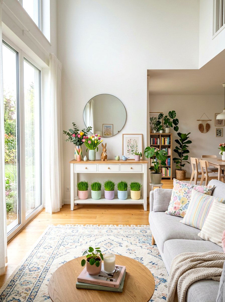 Cat Grass In Colorful Pastel Pots - 25 Spring Cat Grass Decor Ideas