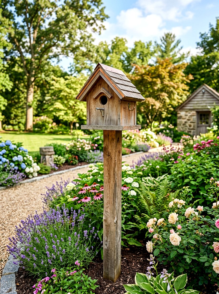 Cedar Birdhouse - 25 Spring Birdhouse Decor Ideas