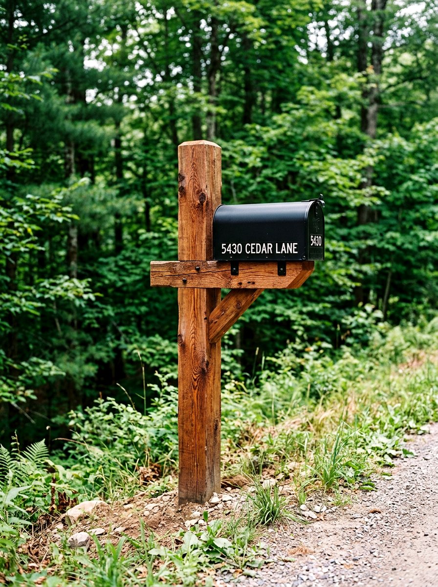 Cedar Mailbox Post - 25 Spring Mailbox Post Decor Ideas