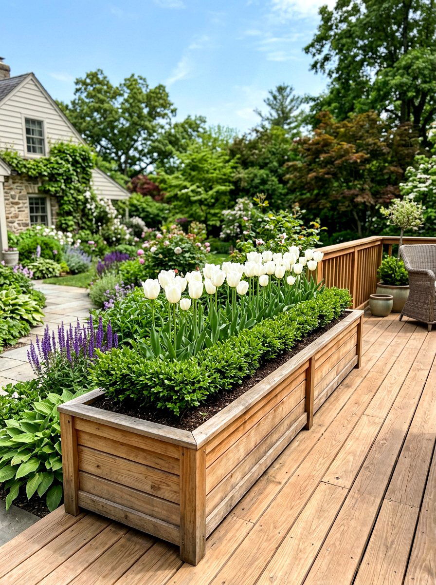 Cedar Planter Box - 25 Spring Deck Planter Ideas