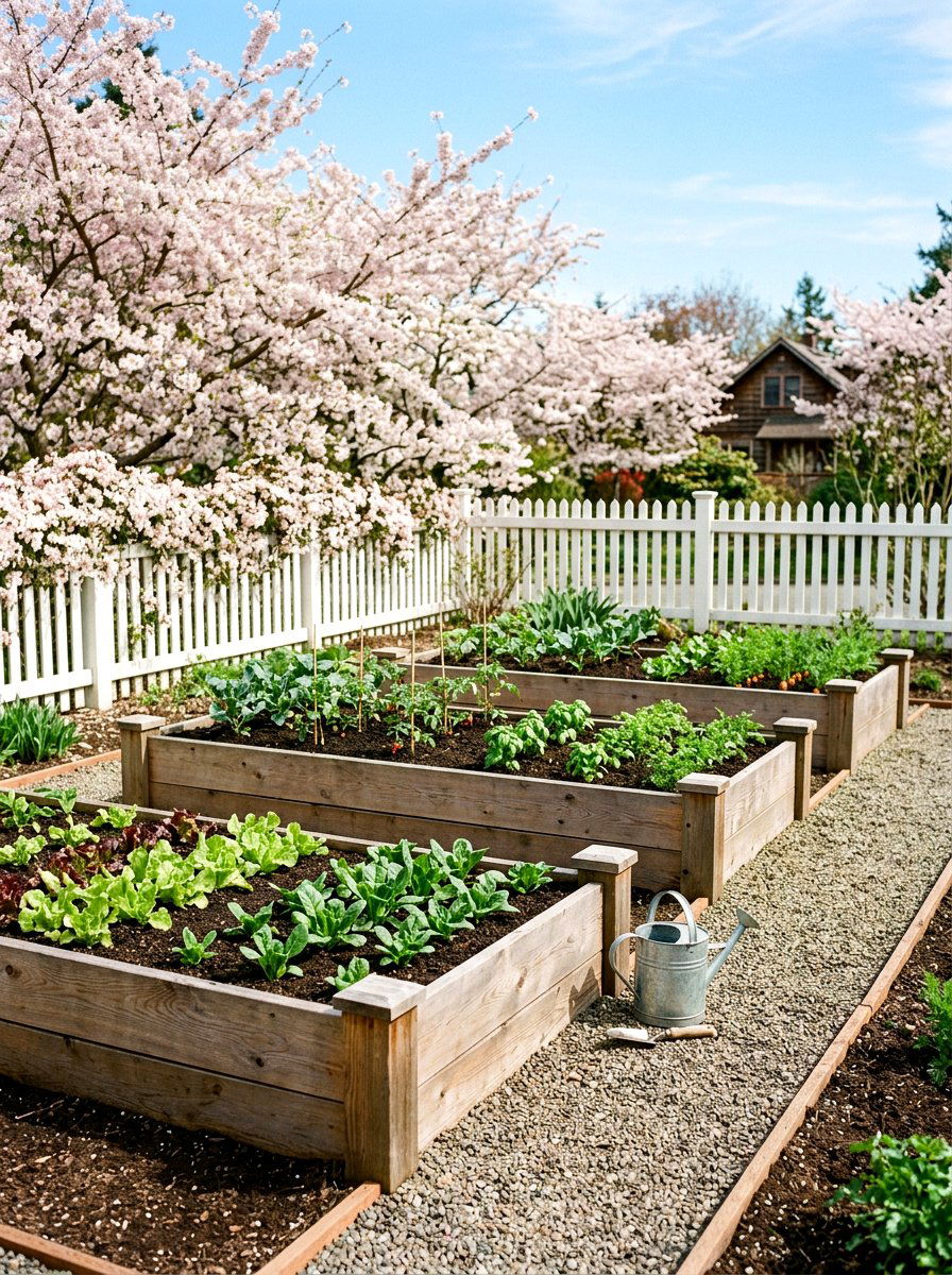 Cedar Raised Bed - 25 Spring Wooden Garden Decor Ideas