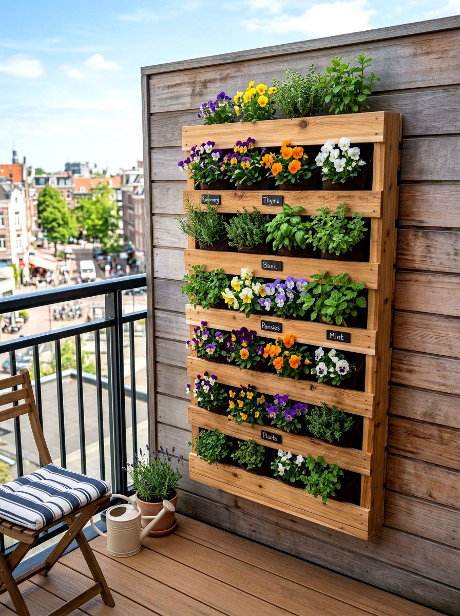 Cedar Slat Vertical Planter - 25 Spring Outdoor Planter Ideas