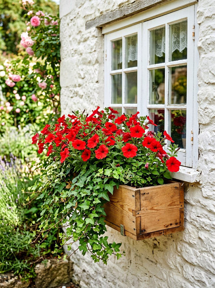 Cedar Window Flower Box - 25 Spring Wooden Planter Ideas