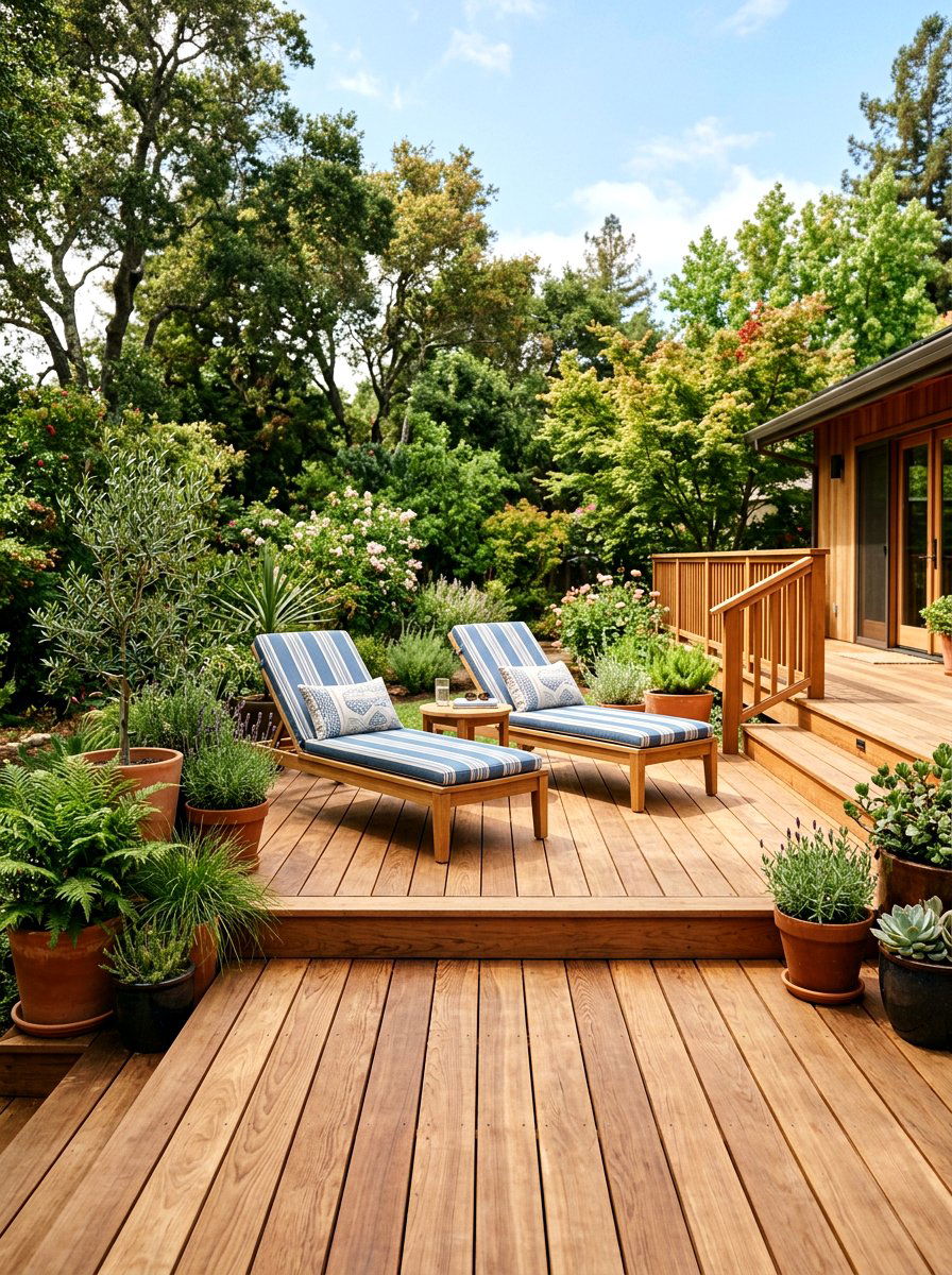 Cedar Wood Decking - 25 Spring Garden Nook Decor Ideas
