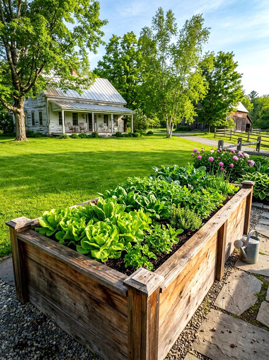 Cedar Wood Raised Bed - 25 Spring Raised Bed Decor Ideas