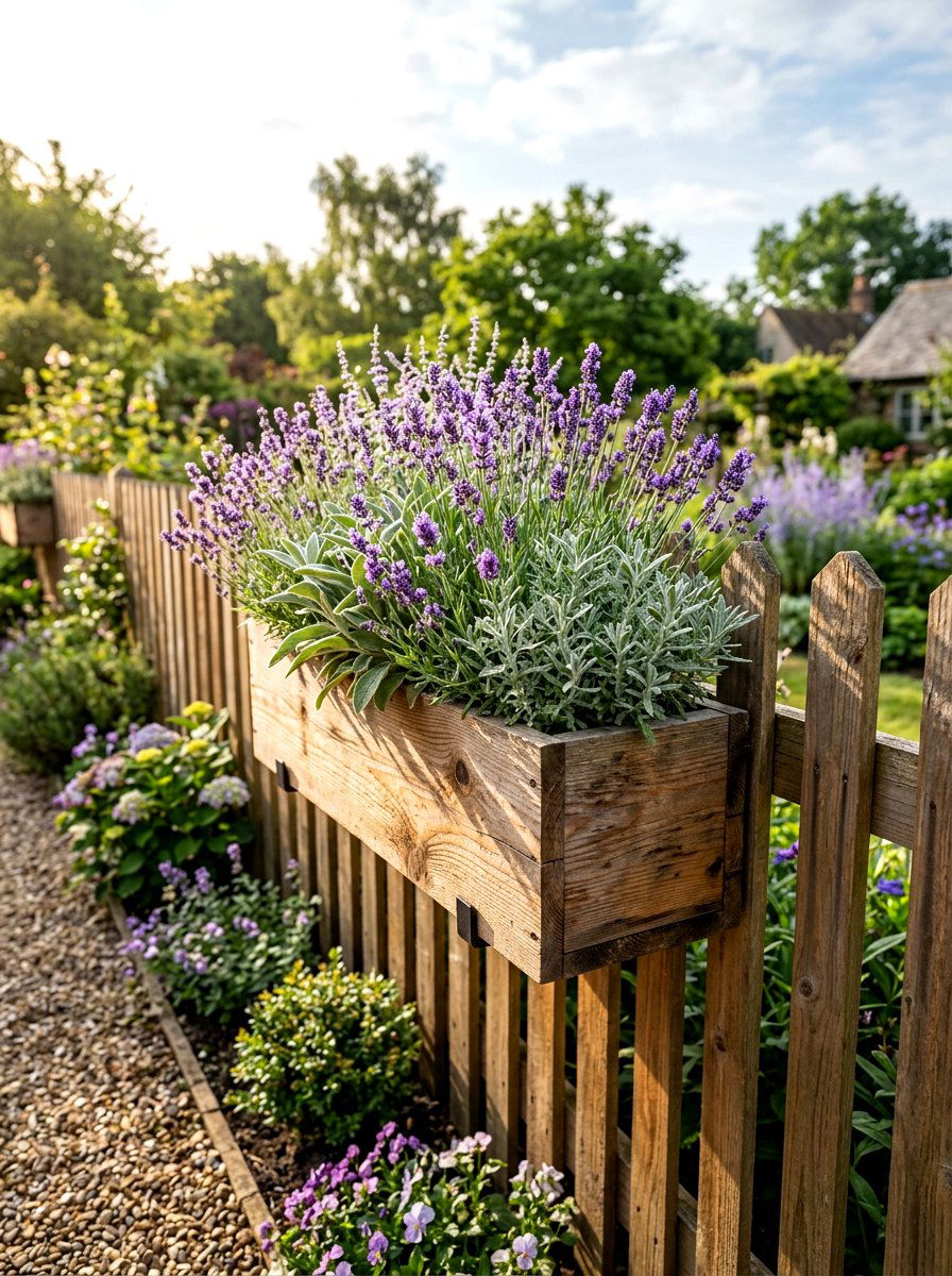 Cedar wood fence planter - 25 Spring Picket Fence Planter Ideas