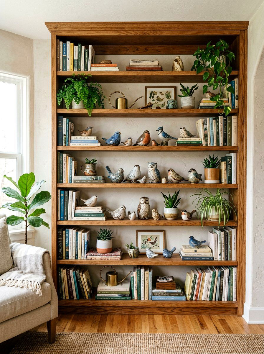 Ceramic Bird Display - 25 Spring Bird Decor Ideas