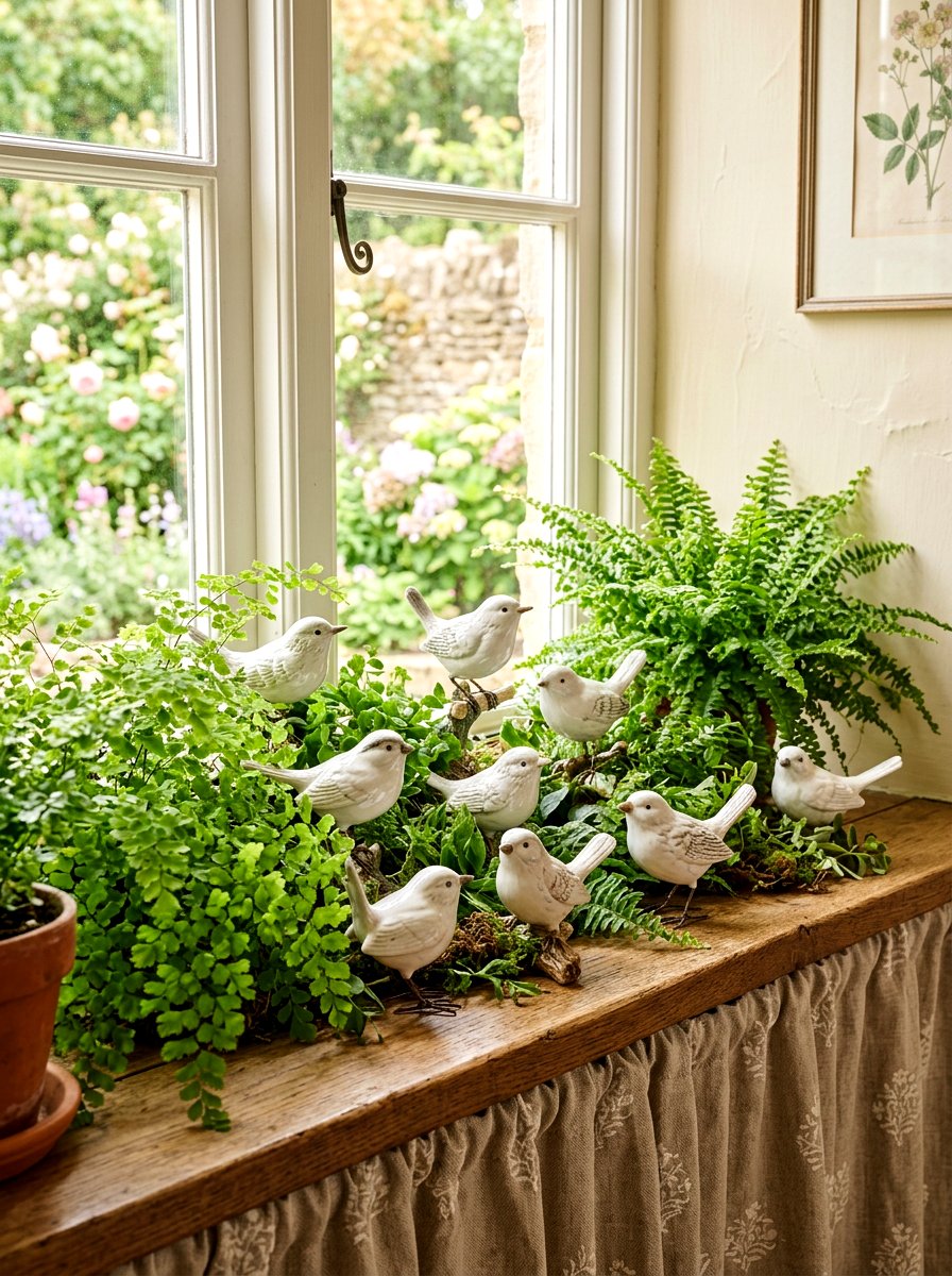 Ceramic Bird Figurines - 25 Spring Kitchen Windowsill Ideas