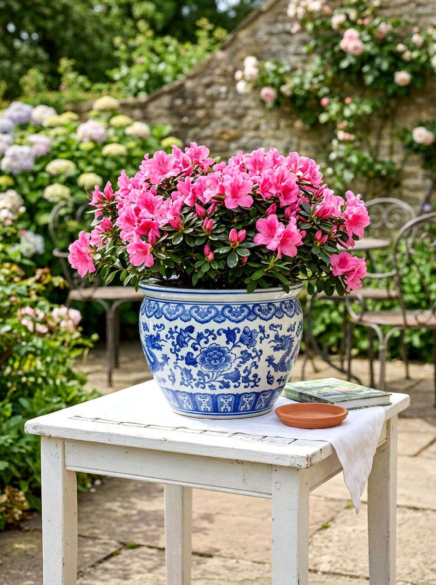 Ceramic Blue And White Planter - 25 Spring Planter Decorating Ideas