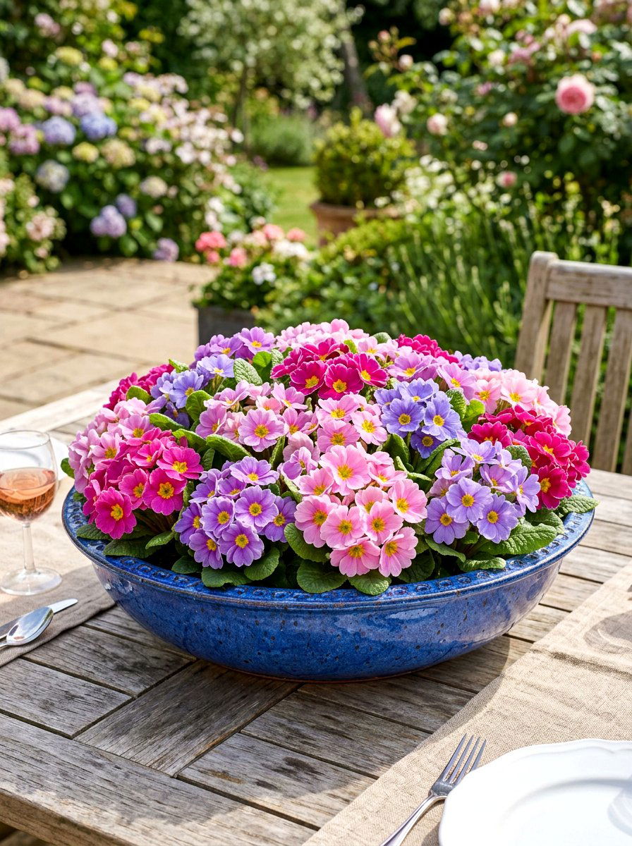 Ceramic Bowl Centerpiece - 25 Spring Primrose Planter Ideas