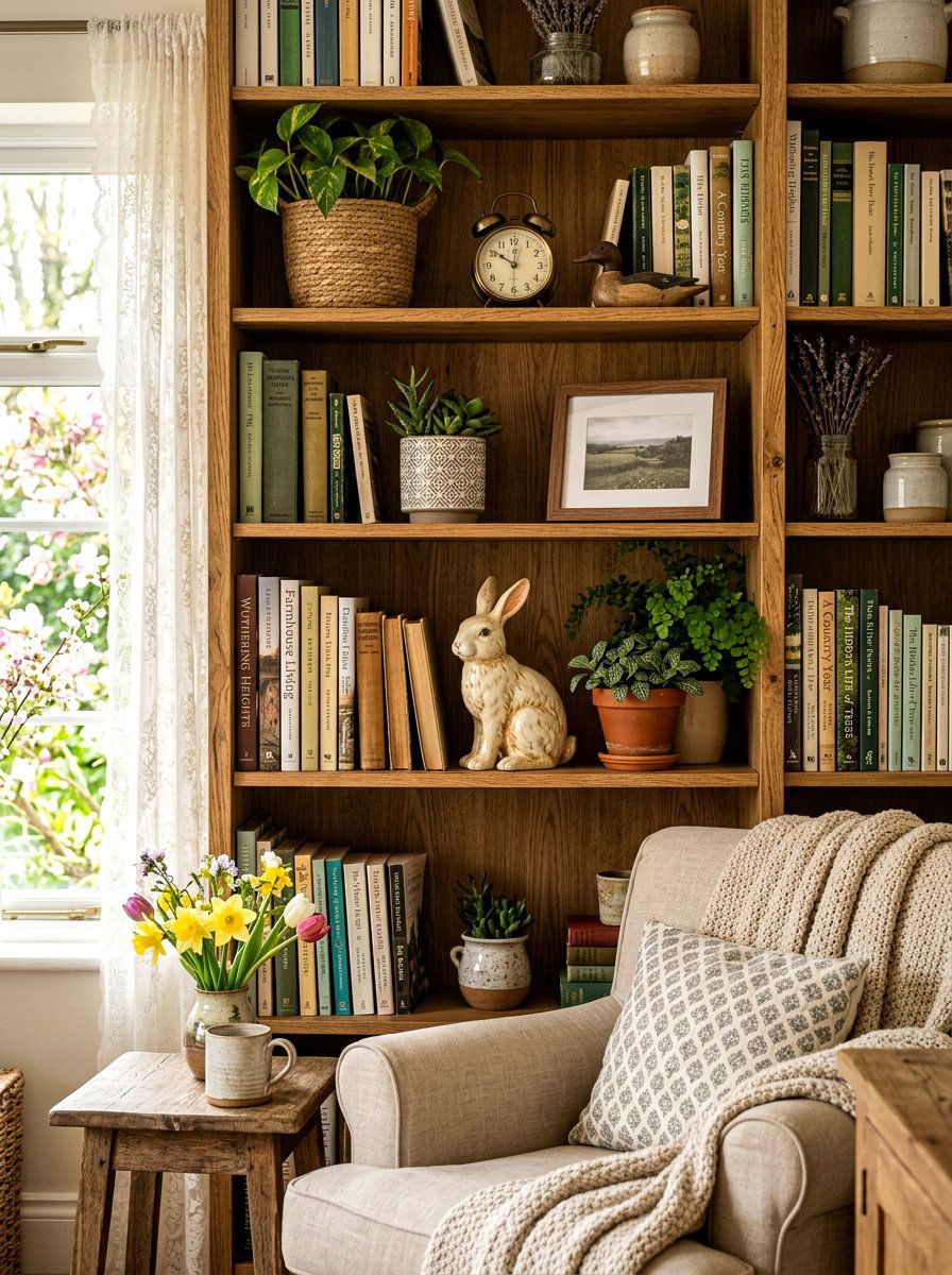 Ceramic Bunny Figurine - 25 Spring Country Decor Ideas