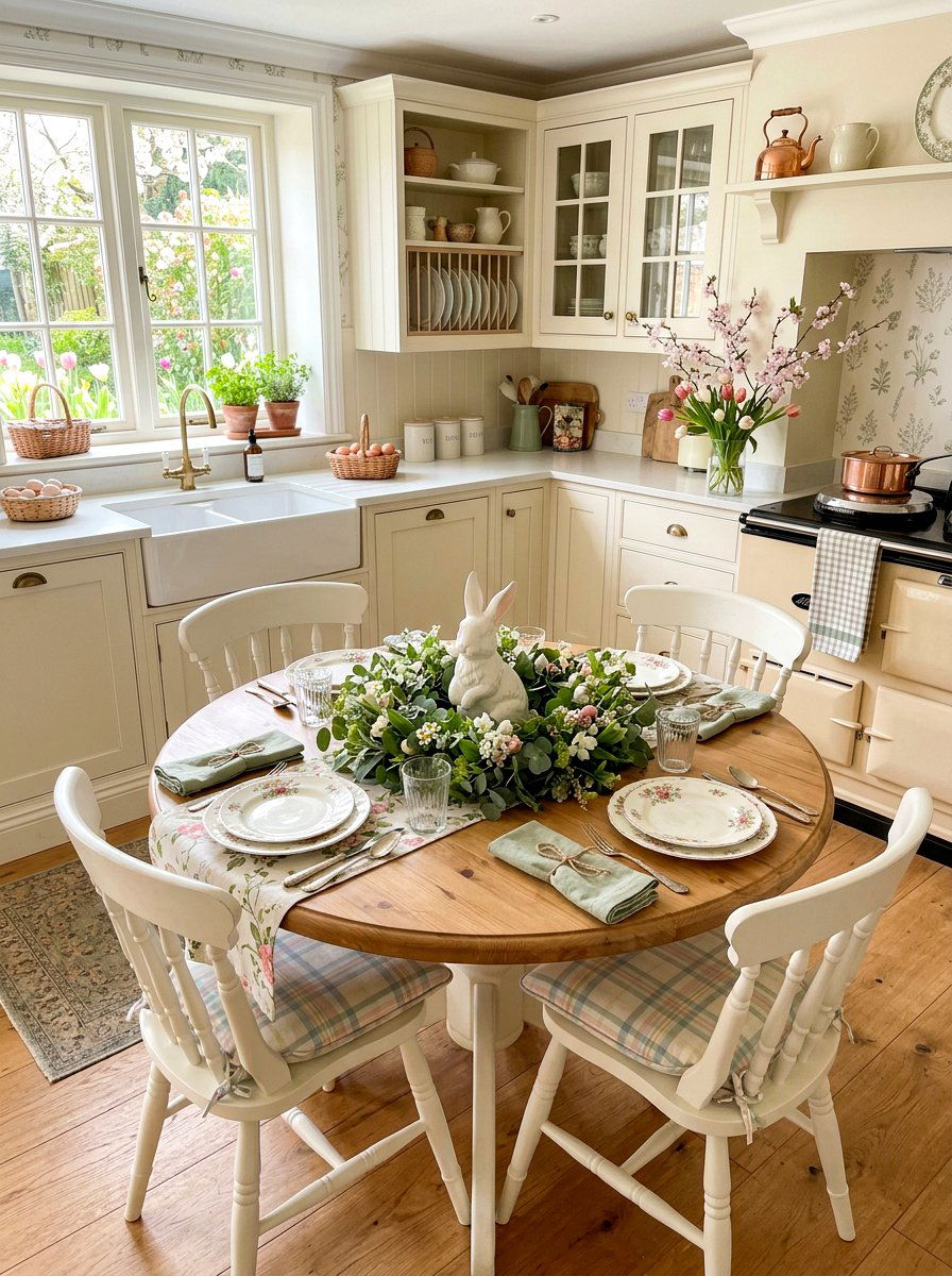Ceramic Bunny Figurine - 25 Spring Kitchen Table Centerpiece Ideas