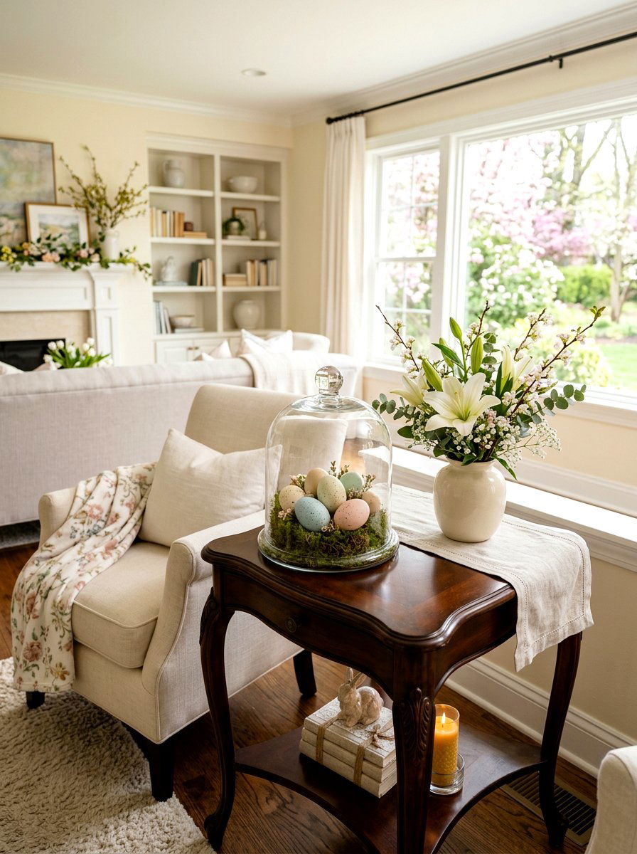 Ceramic Bunny Figurine - 25 Spring Side Table Decor Ideas