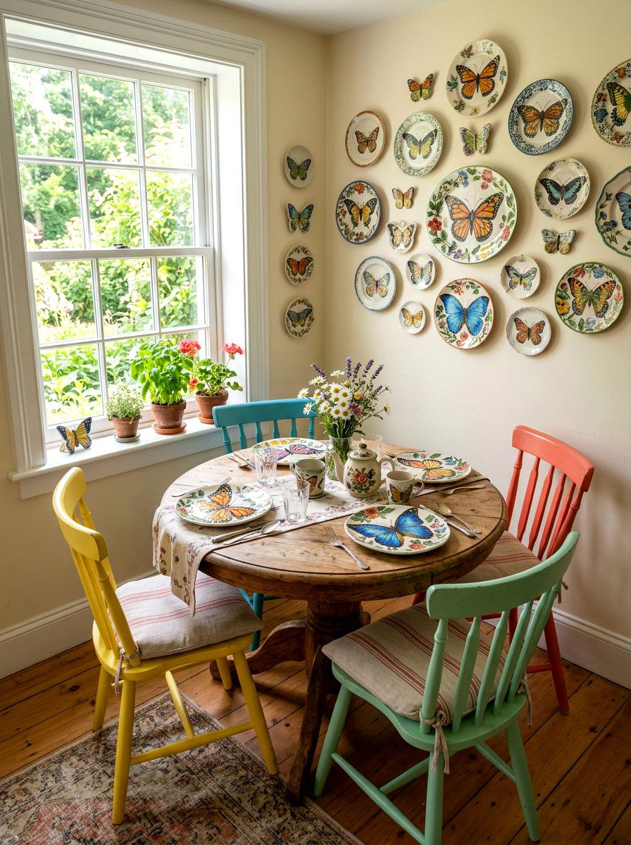 Ceramic Butterfly Plate - 25 Spring Butterfly Wall Decor Ideas