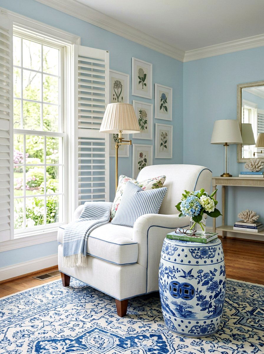 Ceramic Garden Stool - 25 Spring Preppy Decor Ideas