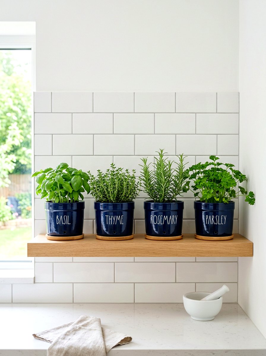 Ceramic Herb Pot Set - 25 Spring Herb Planter Ideas