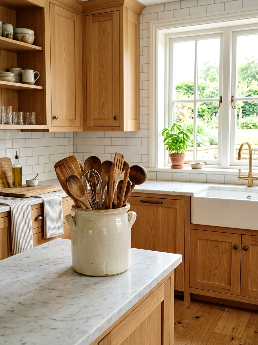 Ceramic Kitchen Crock - 25 Spring Pottery Decor Ideas