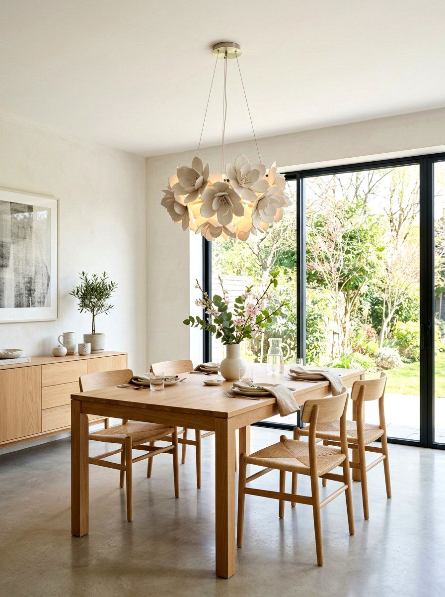 Ceramic Petal Chandelier - 25 Spring Dining Room Chandelier Ideas