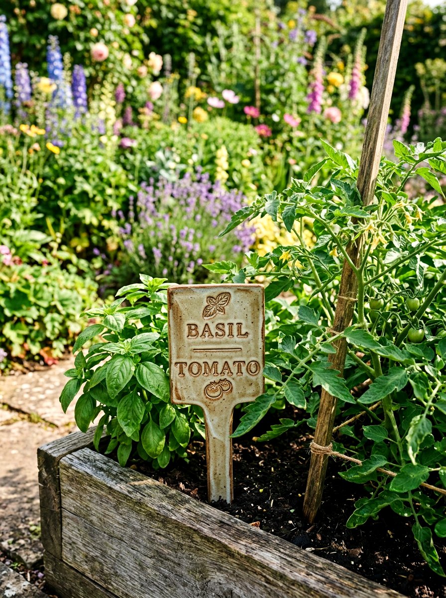Ceramic Plant Marker - 25 Spring Garden Stake Ideas