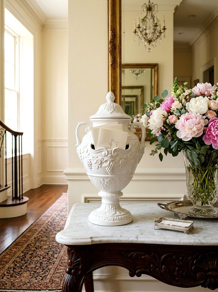 Ceramic Urn Card Holder - 25 Spring Wedding Card Box Ideas