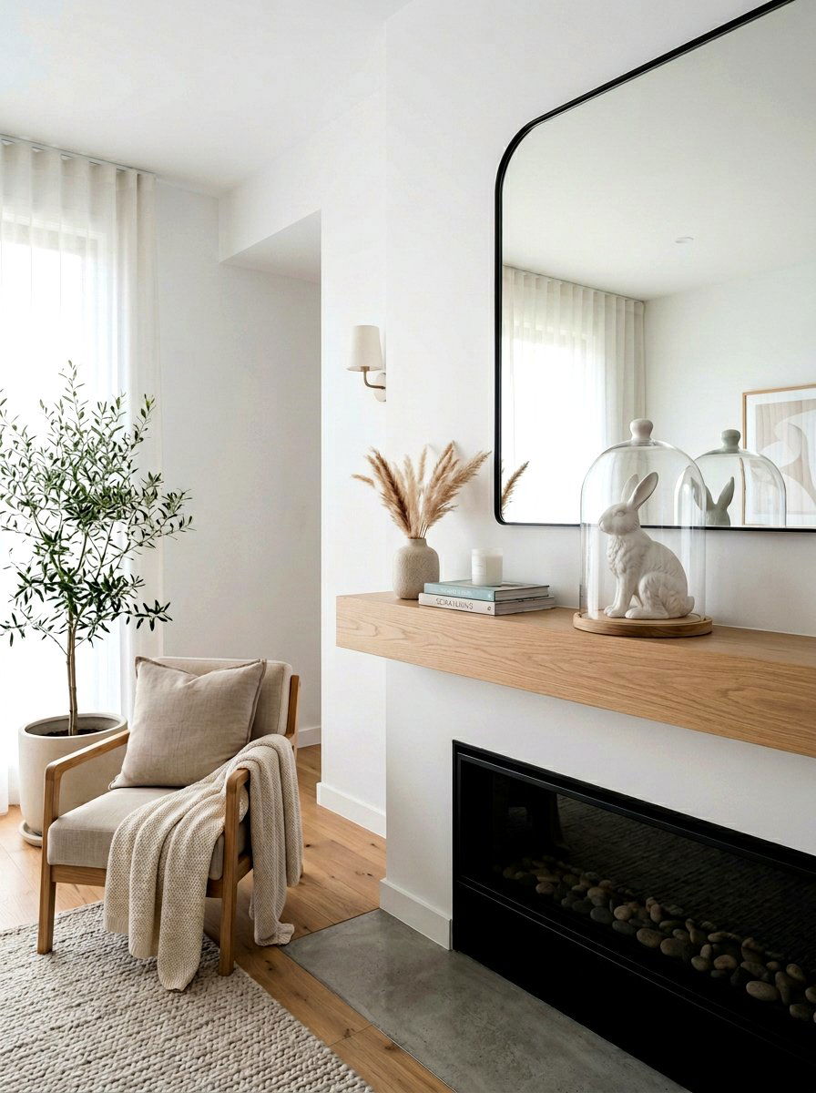 Ceramic White Bunny - 25 Spring Glass Cloche Ideas