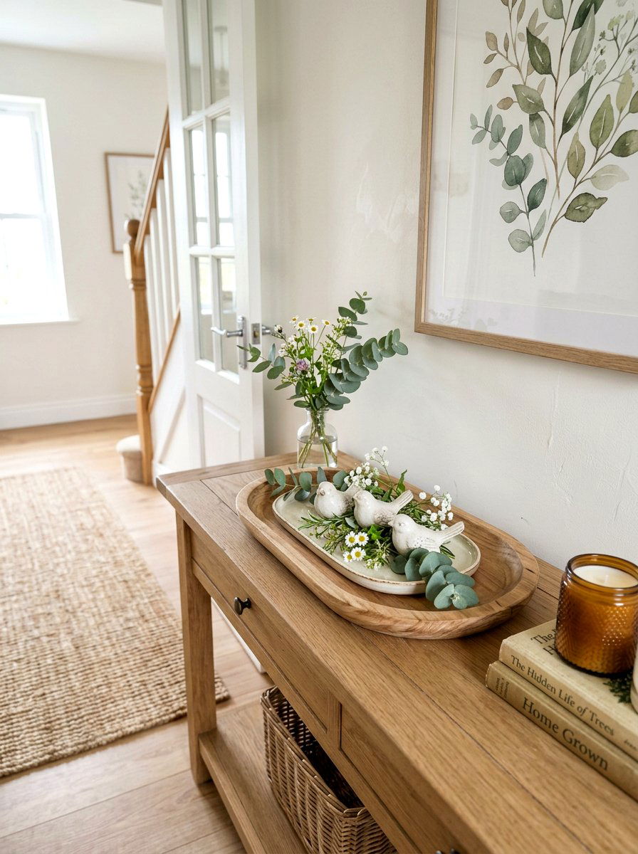 Ceramic bird spring tray accents - 25 Spring Farmhouse Tiered Tray Ideas