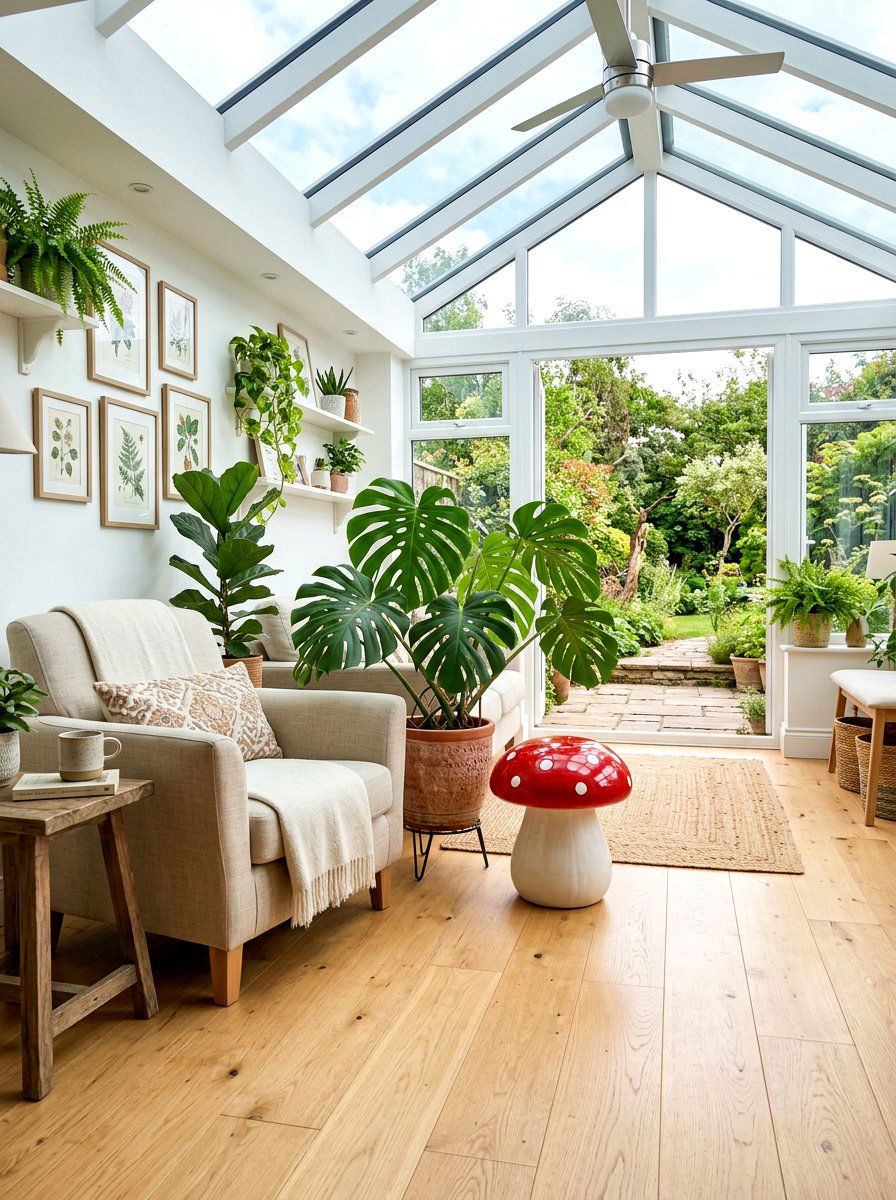 Ceramic mushroom garden stool - 25 Spring Mushroom Decor Ideas