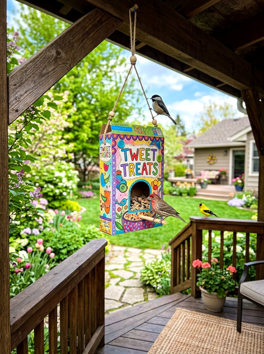Cereal Box Bird Feeder