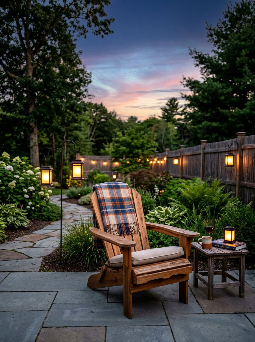 Chair With Solar Powered Lanterns - 25 Spring Adirondack Chair Decor Ideas