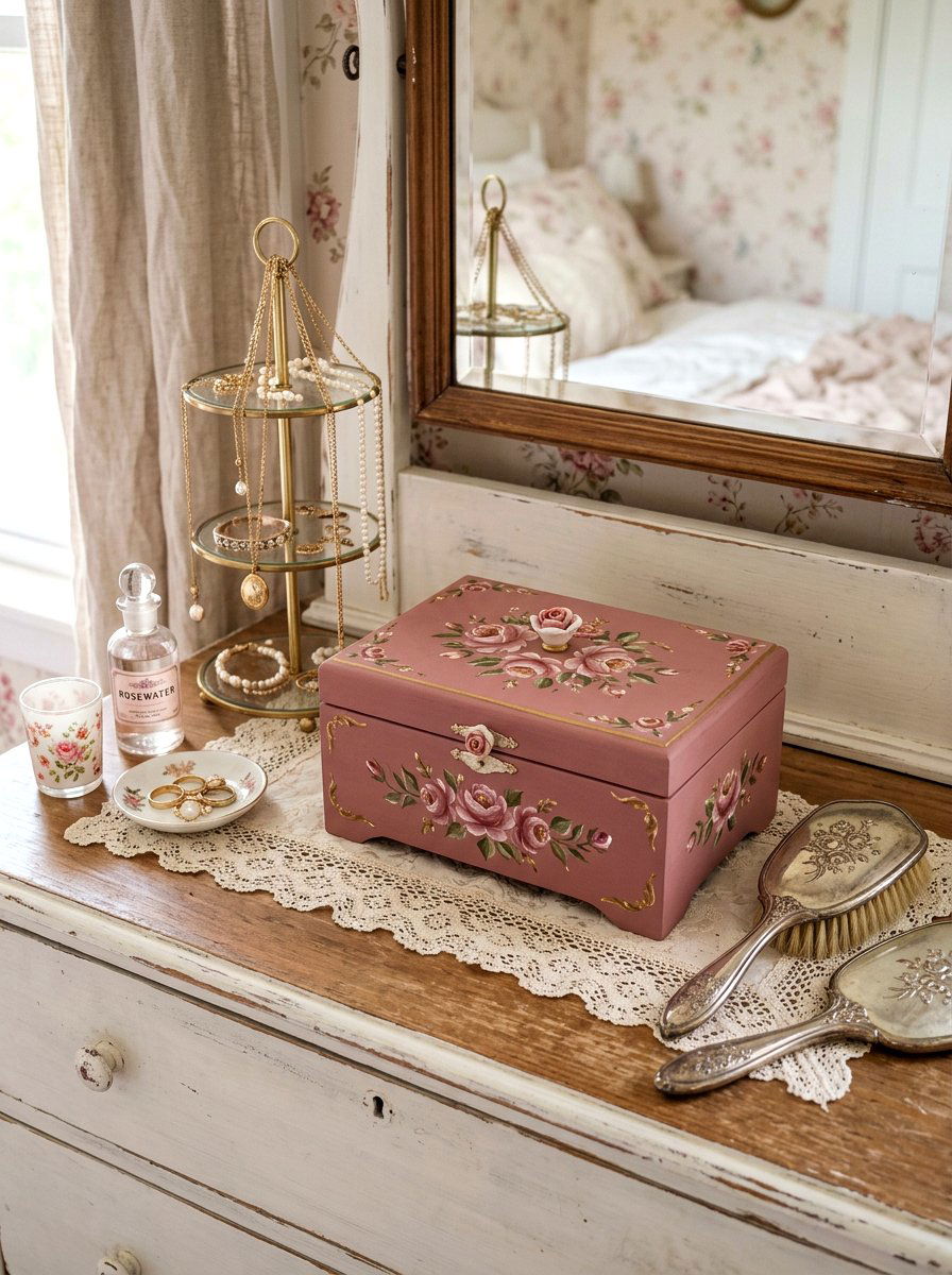 Chalk Paint Jewelry Box - 25 Spring Paint Craft Ideas