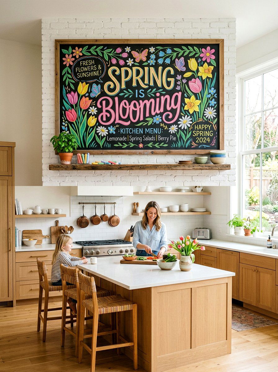 Chalkboard Art Kitchen - 25 Spring Kitchen Sign Ideas