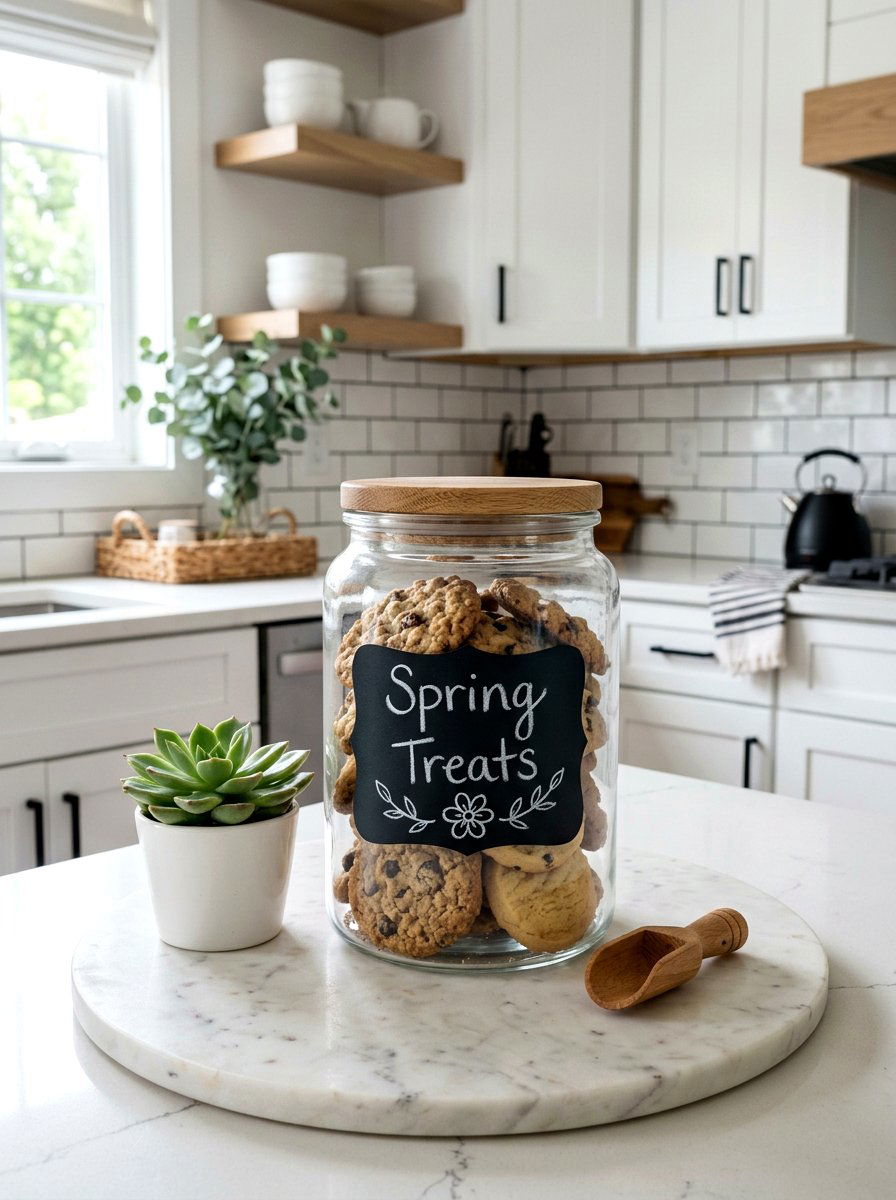 Chalkboard Label Cookie Jar - 25 Spring Cookie Jar Ideas