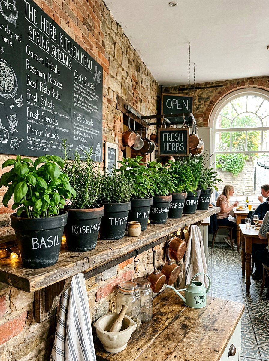 Chalkboard Labeled Herb Pots - 25 Spring Herb Decor Ideas