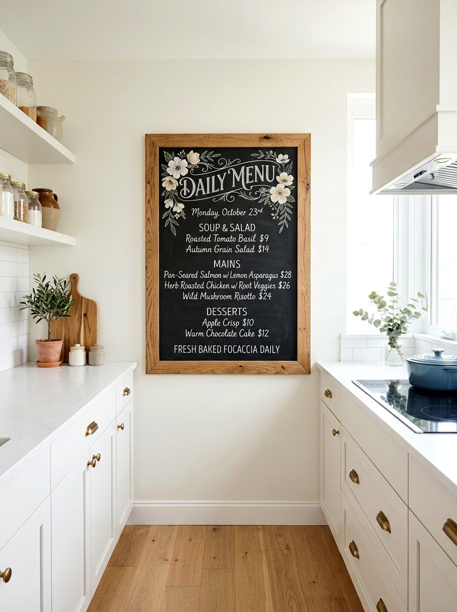 Chalkboard Menu Board - 25 Spring Mother's Day Decor Ideas