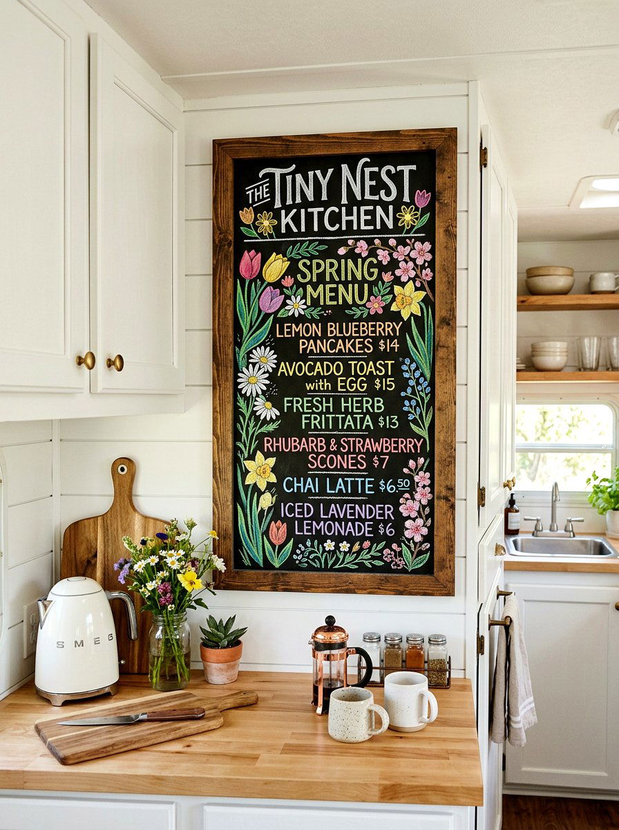 Chalkboard Menu Board - 25 Spring Camper Decor Ideas