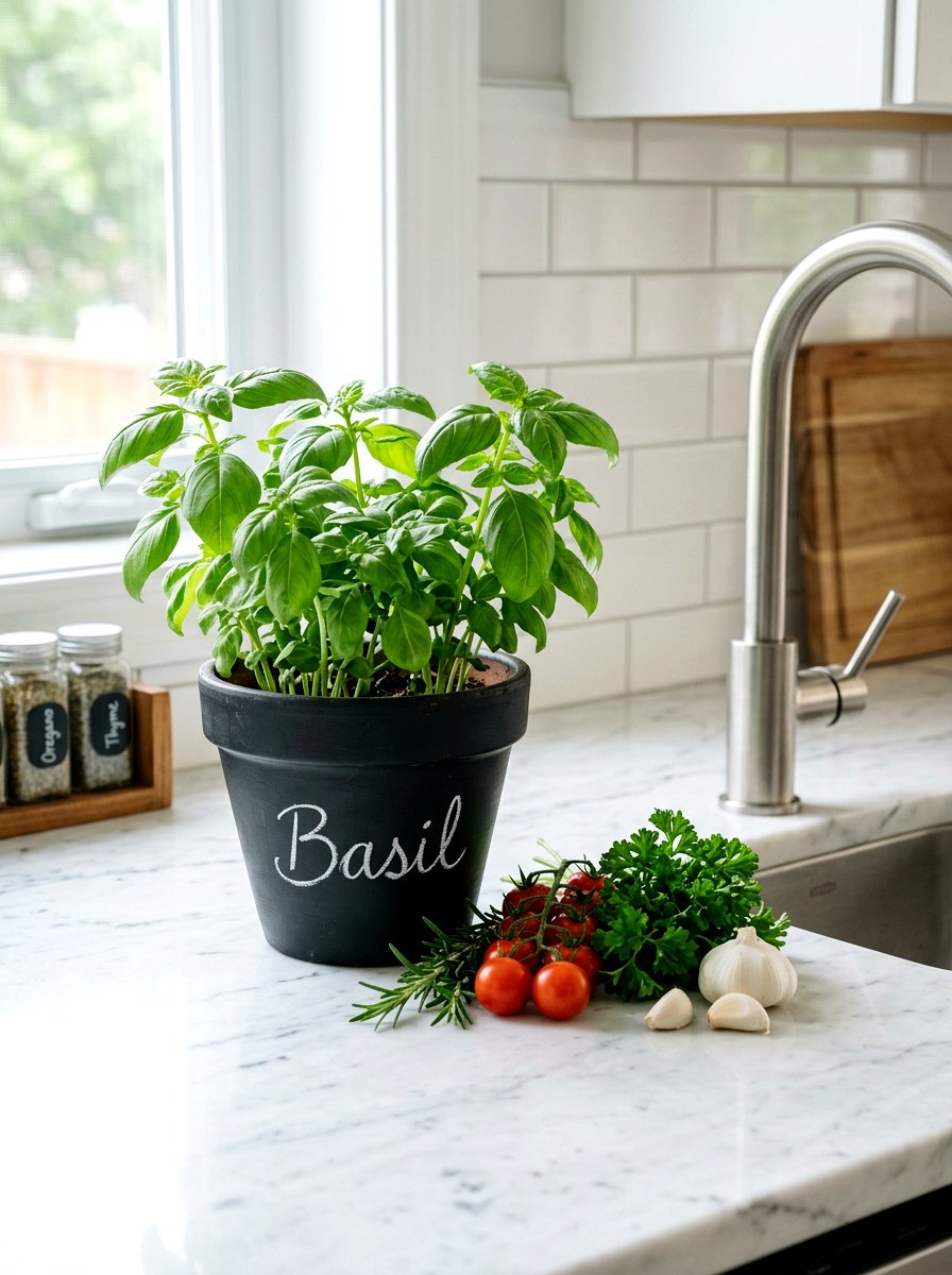 Chalkboard Paint Herb Pot - 25 Spring Clay Pot Craft Ideas