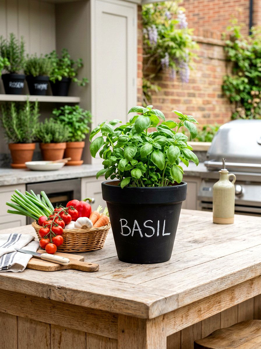 Chalkboard Painted Herb Pot - 25 Spring DIY Planter Ideas