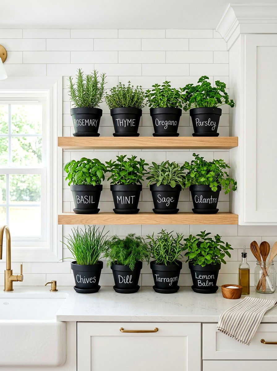 Chalkboard Planter Herb Garden - 25 Spring Kitchen Herb Garden Ideas