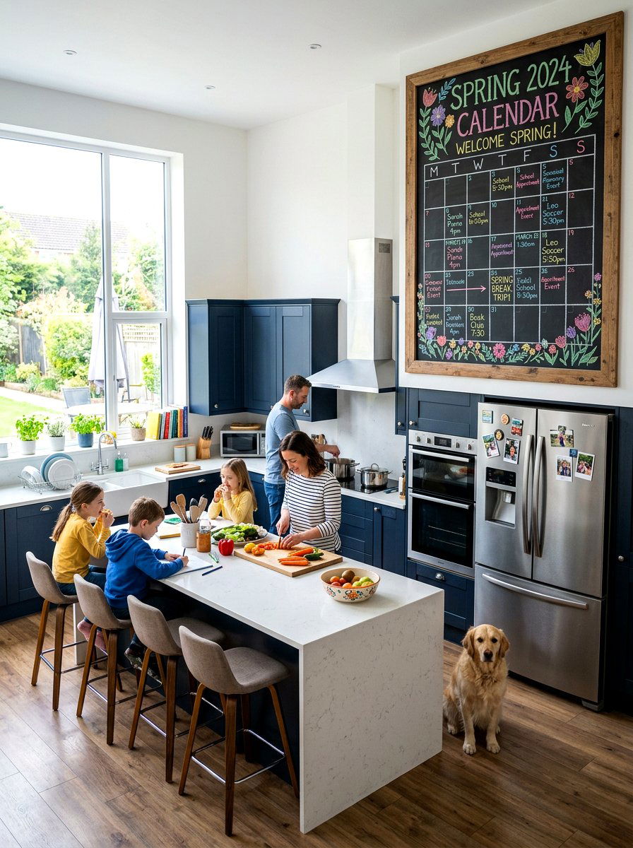 Chalkboard Spring Calendar - 25 Spring DIY Wall Art Ideas