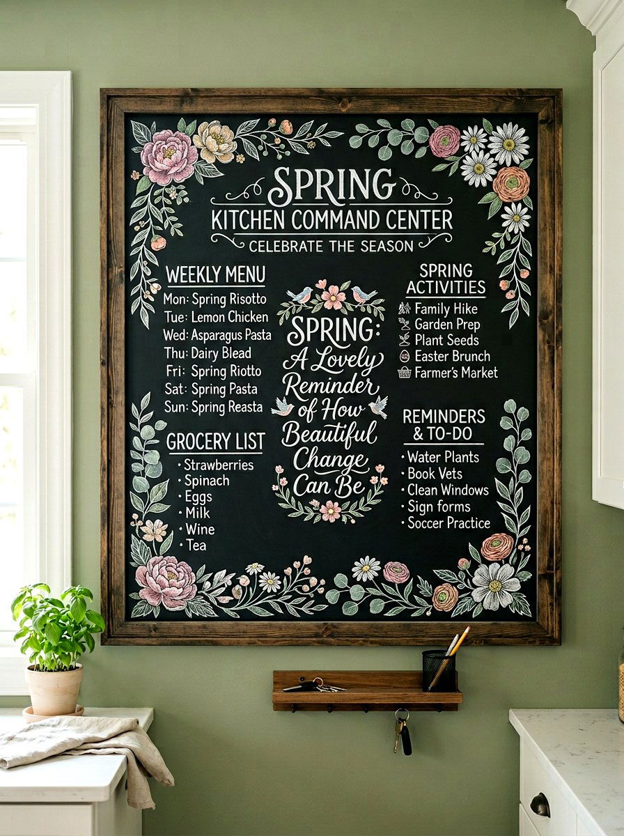 Chalkboard Style Spring Sign - 25 Spring Painted Sign Ideas