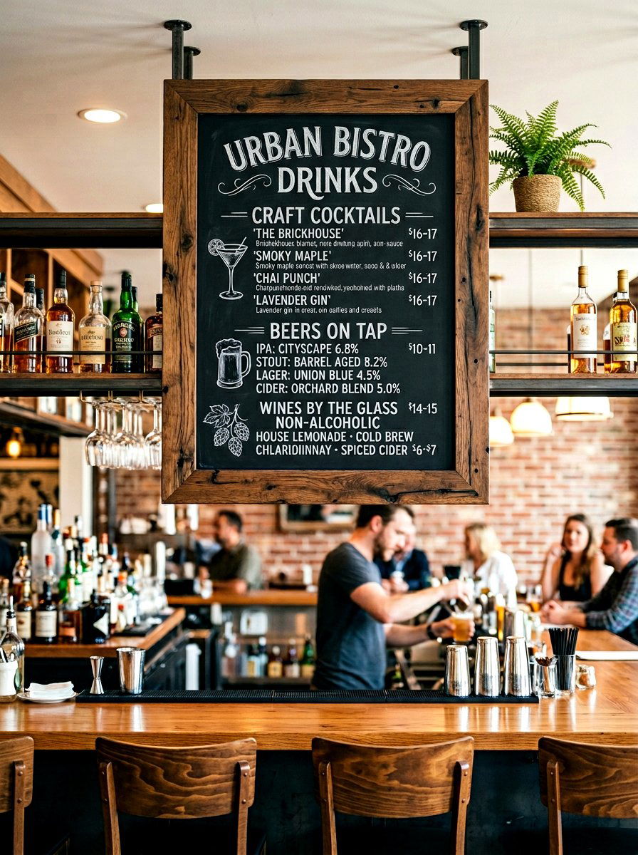 Chalkboard drink menu sign - 25 Spring Cocktail Party Decor Ideas