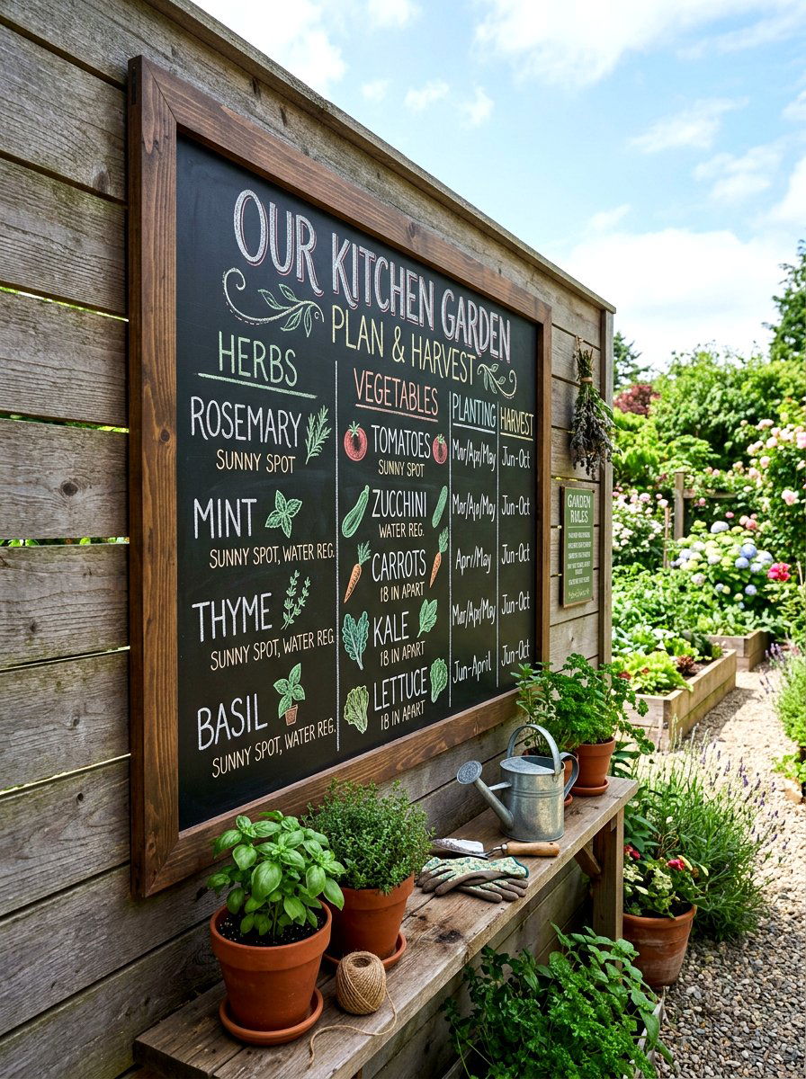 Chalkboard garden wall - 25 Spring Garden Wall Decor Ideas